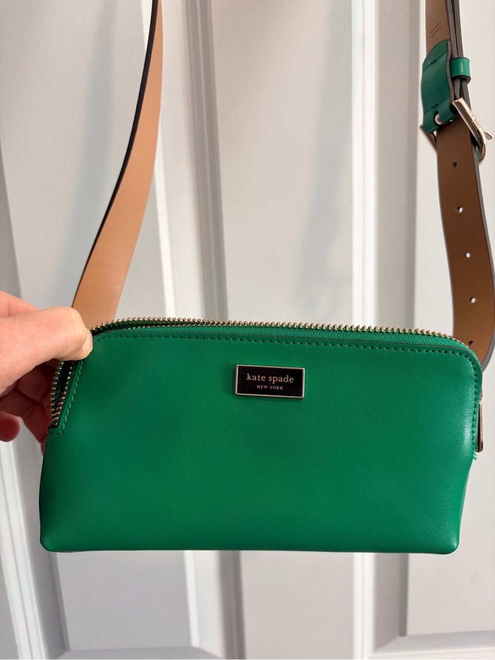 kate spade Emerald Green Leather Crossbody or Hip Bag Adjustable Strap